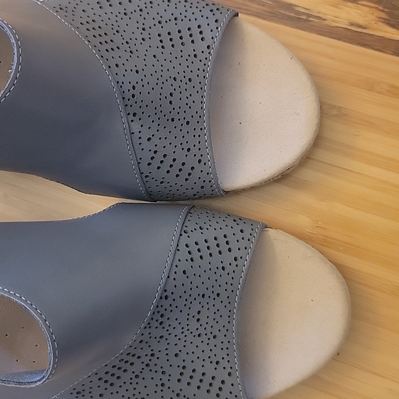 Clark's Lafley Joy Leather Cork Wedge Size 9 - Picture 6 of 9